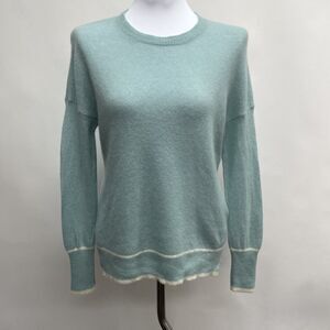 Vineyard Vines Women's Sweater X-Small Blue White 100% Cashmere Long Sleeve